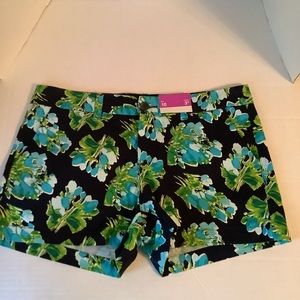 Merona Shorts Navy Floral Size 10 New